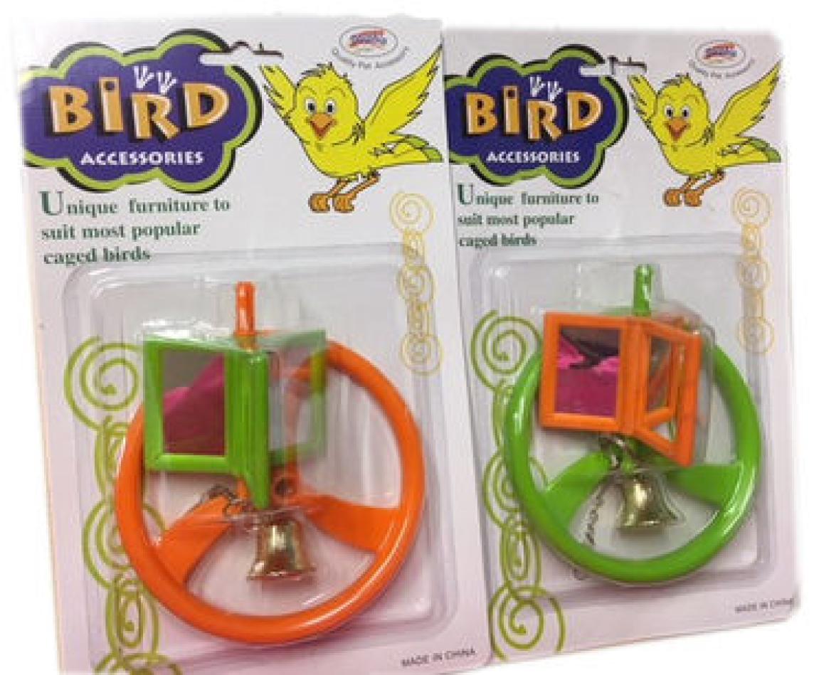 Dolphin muovinen linnun lelu n.10cm, peilillä